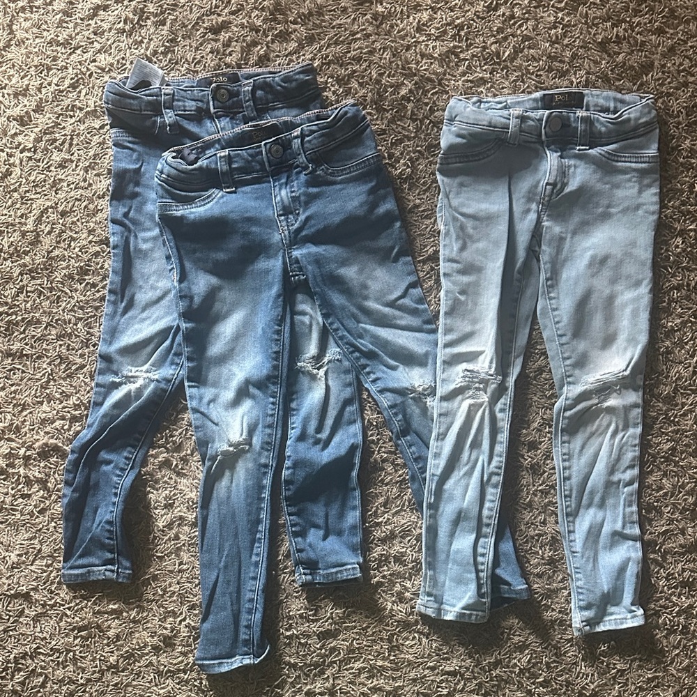 Polo Ralph Lauren Women's Light and Dark Blue Skinny Jeans